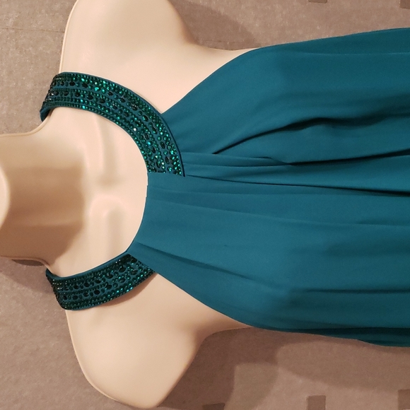 Calvin Klein Teal Maxi Dress Size 14 - Picture 6 of 16
